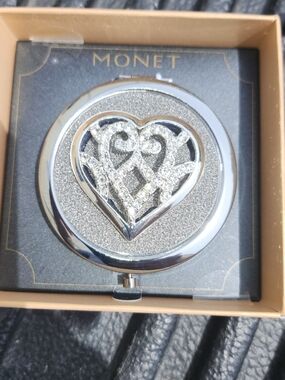 Monet silver compact